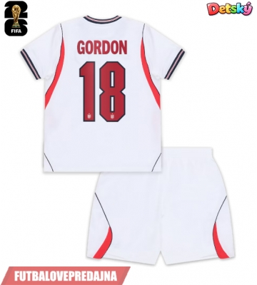 Lacne Dětský Futbalové dres Anglicko Anthony Gordon #18 MS 2026 Krátky Rukáv - Domáci (+ trenírky)